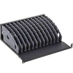 Estantería para armario rack 19" con 12 divisiones para ordenador portátil o tablet 360 mm