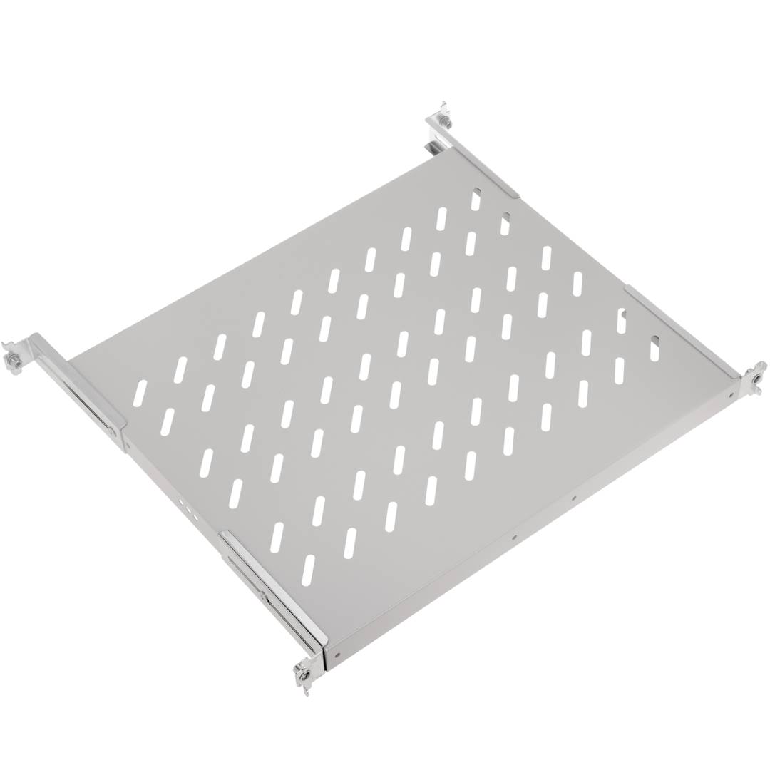 Adjustable fixed rack tray 1U 370mm white