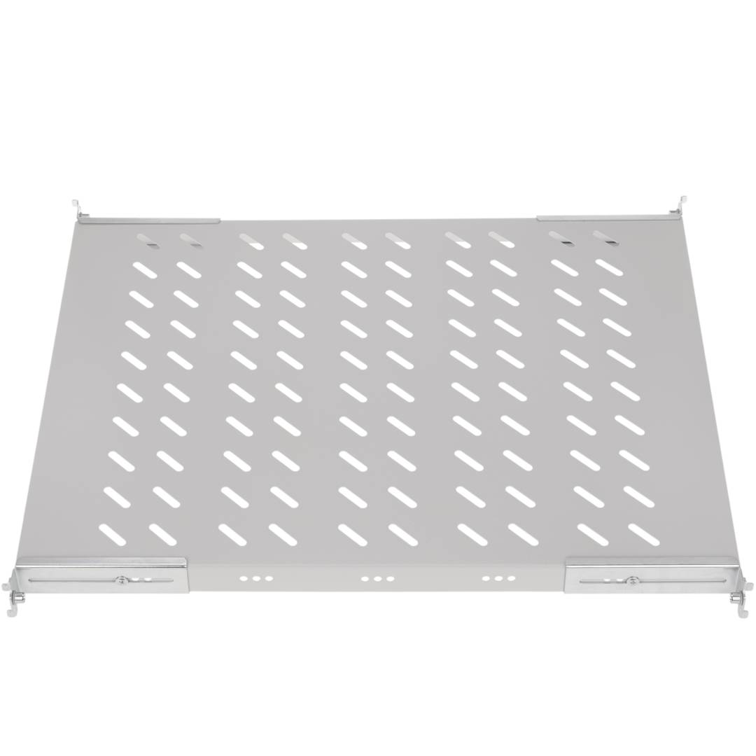 Verstellbares festes Rack Fach 1 HE 570 mm weiß