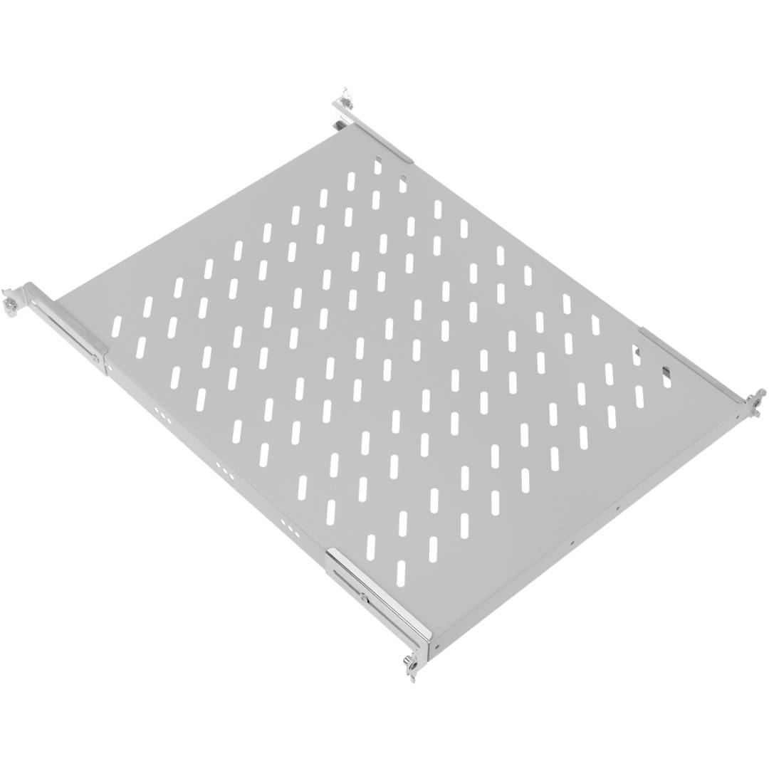 Verstellbares festes Rack Fach 1 HE 570 mm weiß