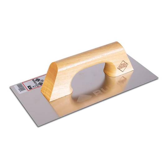 RUBI 30x15cm rectangular closed wooden handle steel trowel