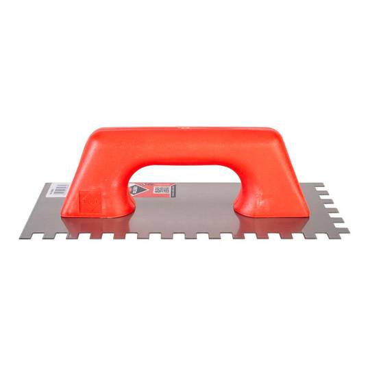 RUBI 28cm 10x10 serrated rectangular closed plastic handle steel trowel