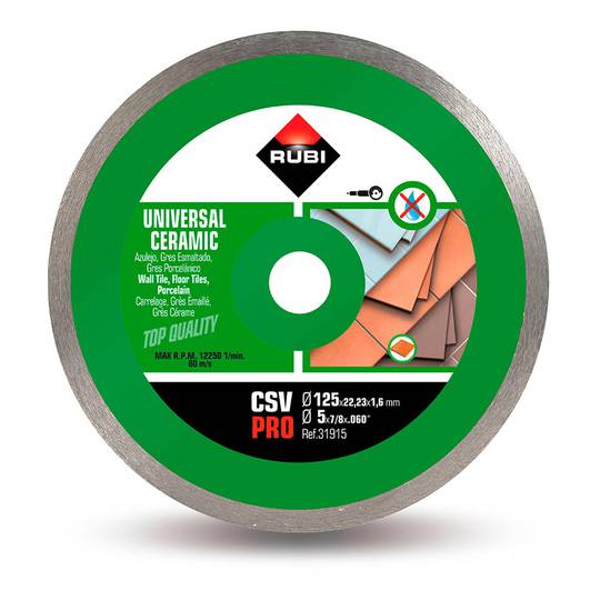 Smooth dry cutting diamond disc with grinder for 125mm ceramic tiles RUBI