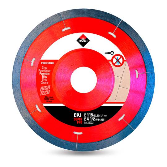RUBI 115mm dry cutting smooth diamond disc for tiles