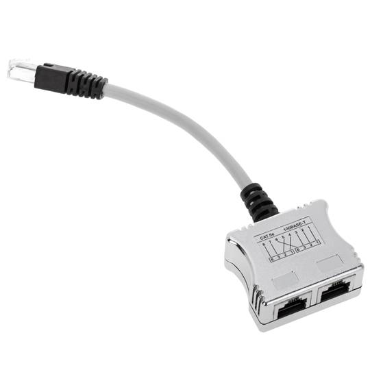 Duplicador RJ45 FTP Cat.5e T-MOD (1 RJ45 mascle a 2 RJ45 femella)