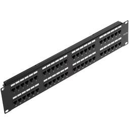 Patch panell de 48 RJ45 Cat.5e UTP 2U negre