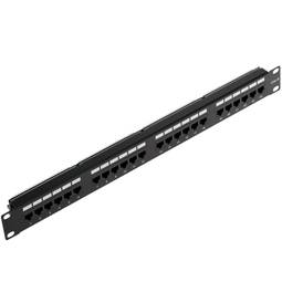 Patchfeld 24 RJ45 Cat.6 UTP 1HE schwarz