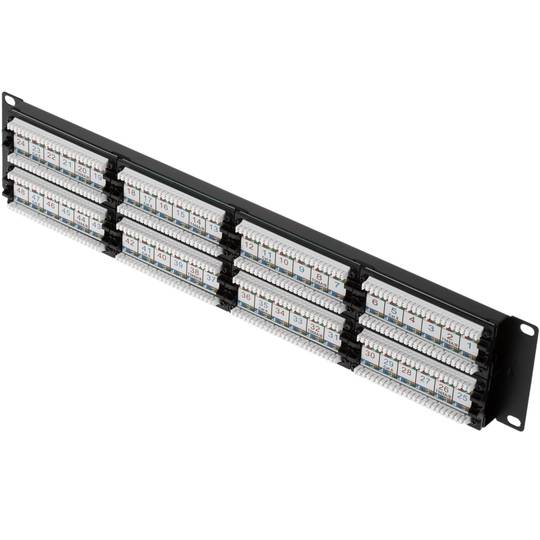 Patch panel 48 RJ45 Cat.6 UTP 2U nero
