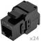 Panneau de brassage 24 RJ45 Cat.6a UTP 1U noir avec peigne