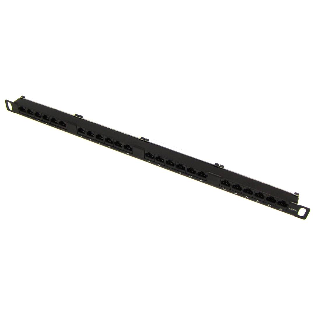 Patch Panel UTP 24 RJ45 Cat.5e black 0.5U