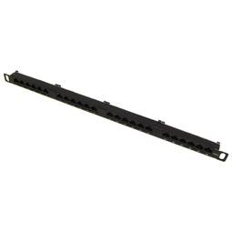 Patch panel 24 UTP RJ45 Cat.5e preto 0.5U