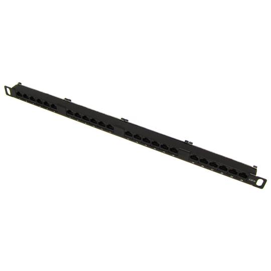 Patch Panel UTP 24 RJ45 Cat.5e black 0.5U
