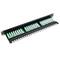 Patch panell de 24 RJ45 Cat.5e UTP 1U negre amb organitzador de cables per a armari rack