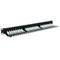 Patch panell de 24 RJ45 Cat.5e UTP 1U negre amb organitzador de cables per a armari rack