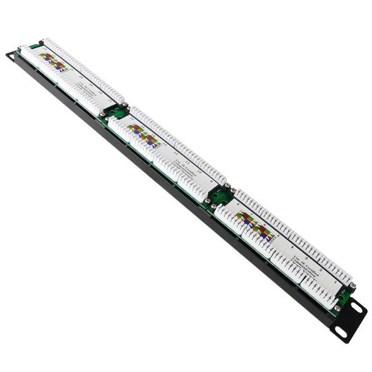 Patch panel de 24 RJ45 Cat.5e UTP 1U negro