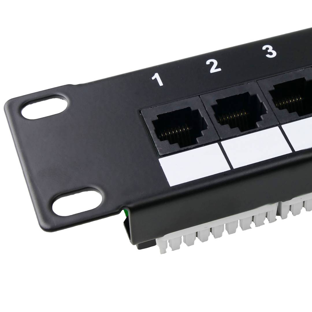 Patch panel de 24 RJ45 Cat.5e UTP 1U negro