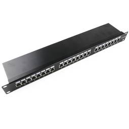 Patch panel 24 RJ45 Cat.5e FTP 1U czarny