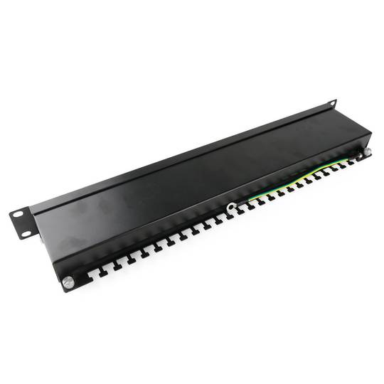 Patch panel 1U 24 RJ45 Cat.5e FTP black