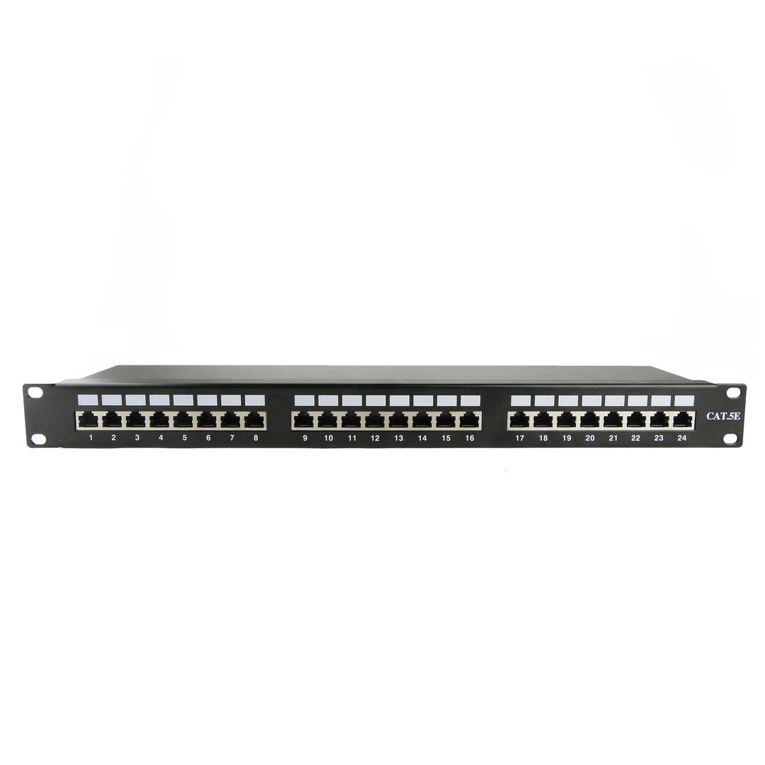 Patch panel 1U 24 RJ45 Cat.5e FTP black