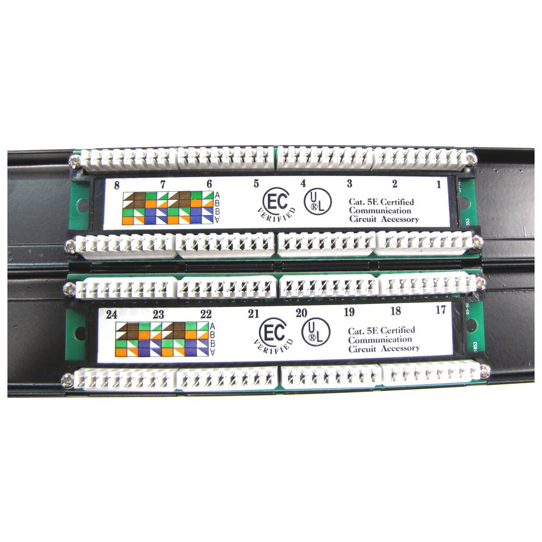 Patch panel de 32 RJ45 Cat.5e UTP 2U negro