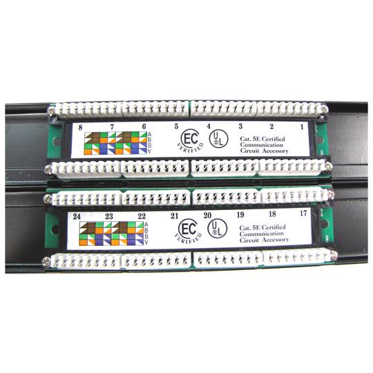 Patch panel de 32 RJ45 Cat.5e UTP 2U negro