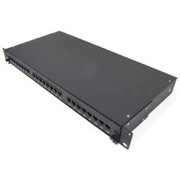 Patchpaneel 24 RJ45 Cat.5e UTP 1U zwart in verwijderbare lade
