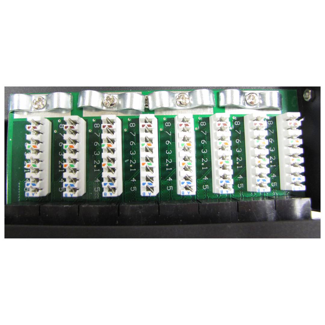 Painel de remendo de 1U 24 RJ45 UTP Cat.5e preto na gaveta removível