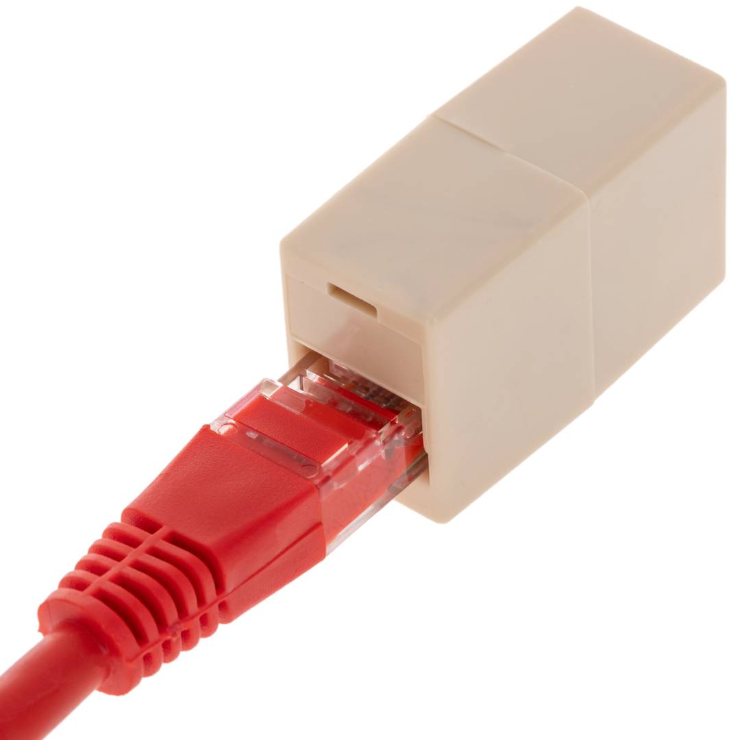 Caja de Empalme Acoplador Cable Cat5 Ethernet UTP - 2x Hembra RJ45 - Beige