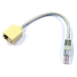 Adaptador UTP Cat.5e RJ45 Macho a RJ45 hembra cruzado 15cm