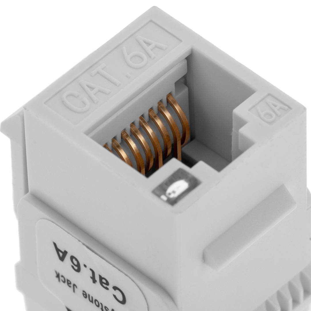 Keystone RJ45 female TB110 Cat. 6a UTP pack of 6 units with led.