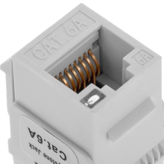 Keystone RJ45 female TB110 Cat. 6a UTP pack of 6 units with led.