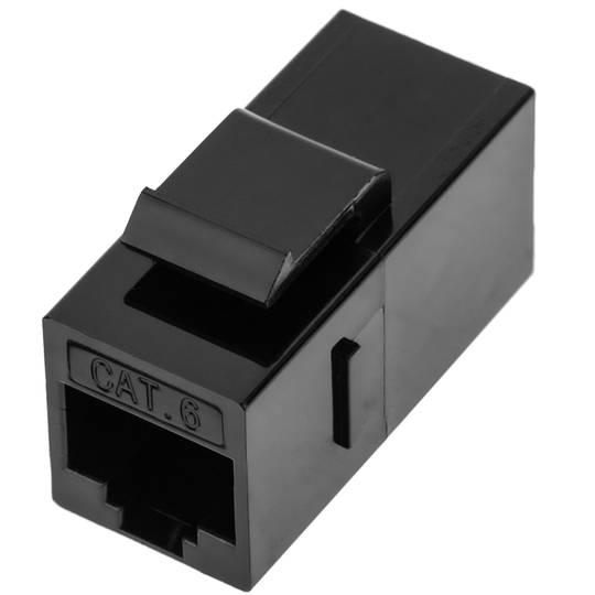 Acoplador Keystone RJ45 fêmea para fêmea Cat. 6 UTP pacote de 6 unidades