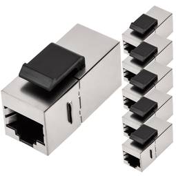 Złącze Keystone RJ45 żeńskie do żeńskiego kat. 6 FTP w opakowaniu po 6 sztuk