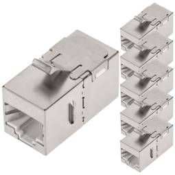 Keystone-Kupplung RJ45 Buchse auf Buchse Kat. 6a FTP, Packung mit 6 Einheiten