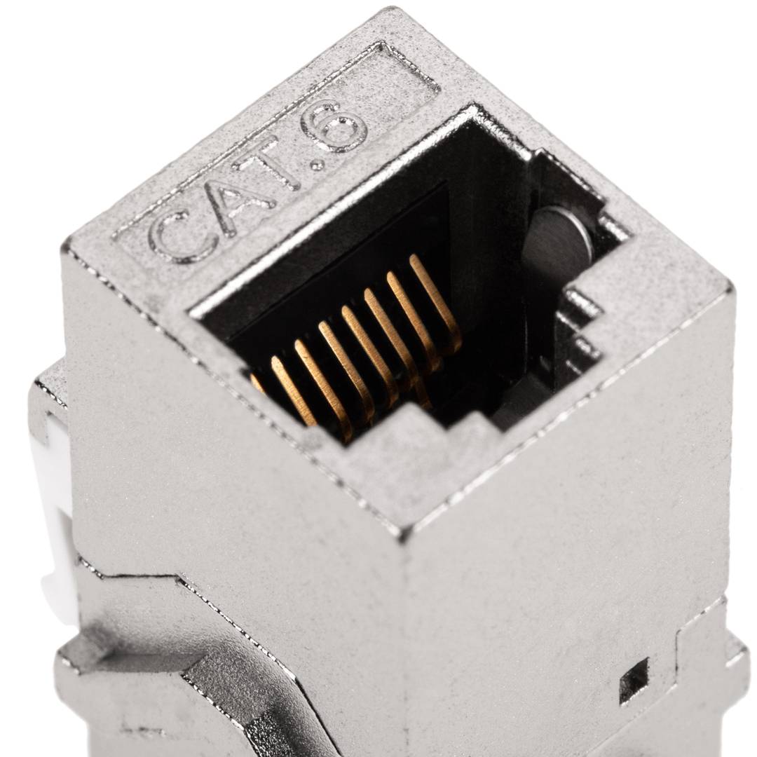 Złącze Keystone RJ45 żeńskie do żeńskiego kat. 6 FTP w opakowaniu po 6 sztuk