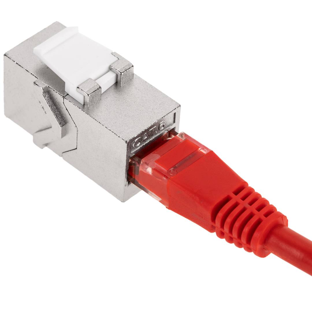 Złącze Keystone RJ45 żeńskie do żeńskiego kat. 6 FTP w opakowaniu po 6 sztuk