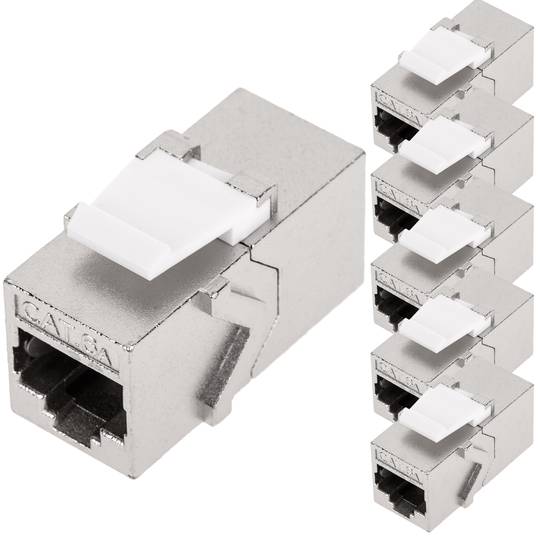 Coupleur Keystone RJ45 femelle vers femelle Cat.6a FTP pack de 6 unités