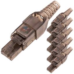 UTP Cat.6 RJ45 męskie automatyczne złącze zaciskane, pakiet 6 sztuk