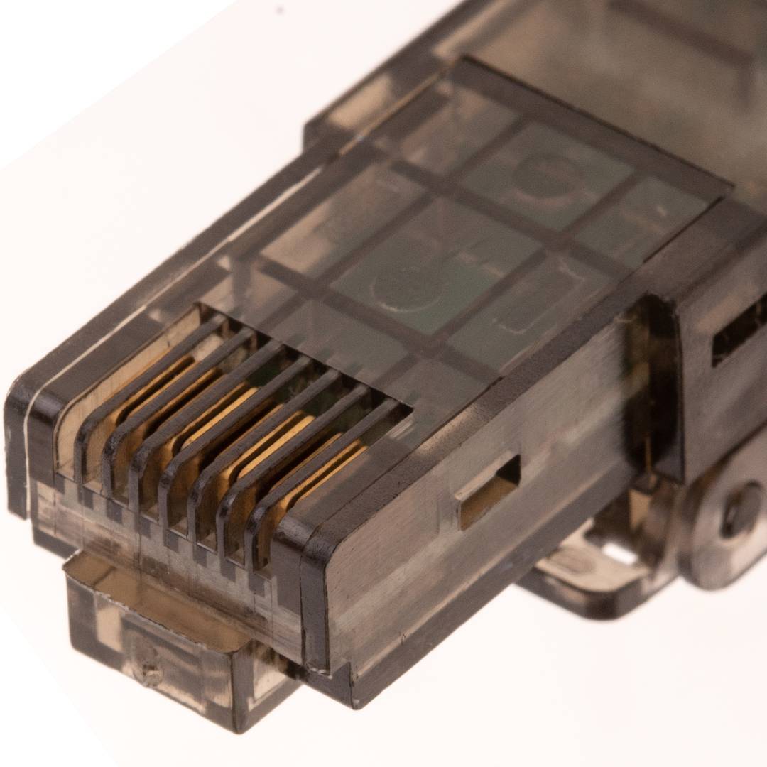 UTP Cat.6 RJ45 macho crimpagem automática pacote de 6 unidades