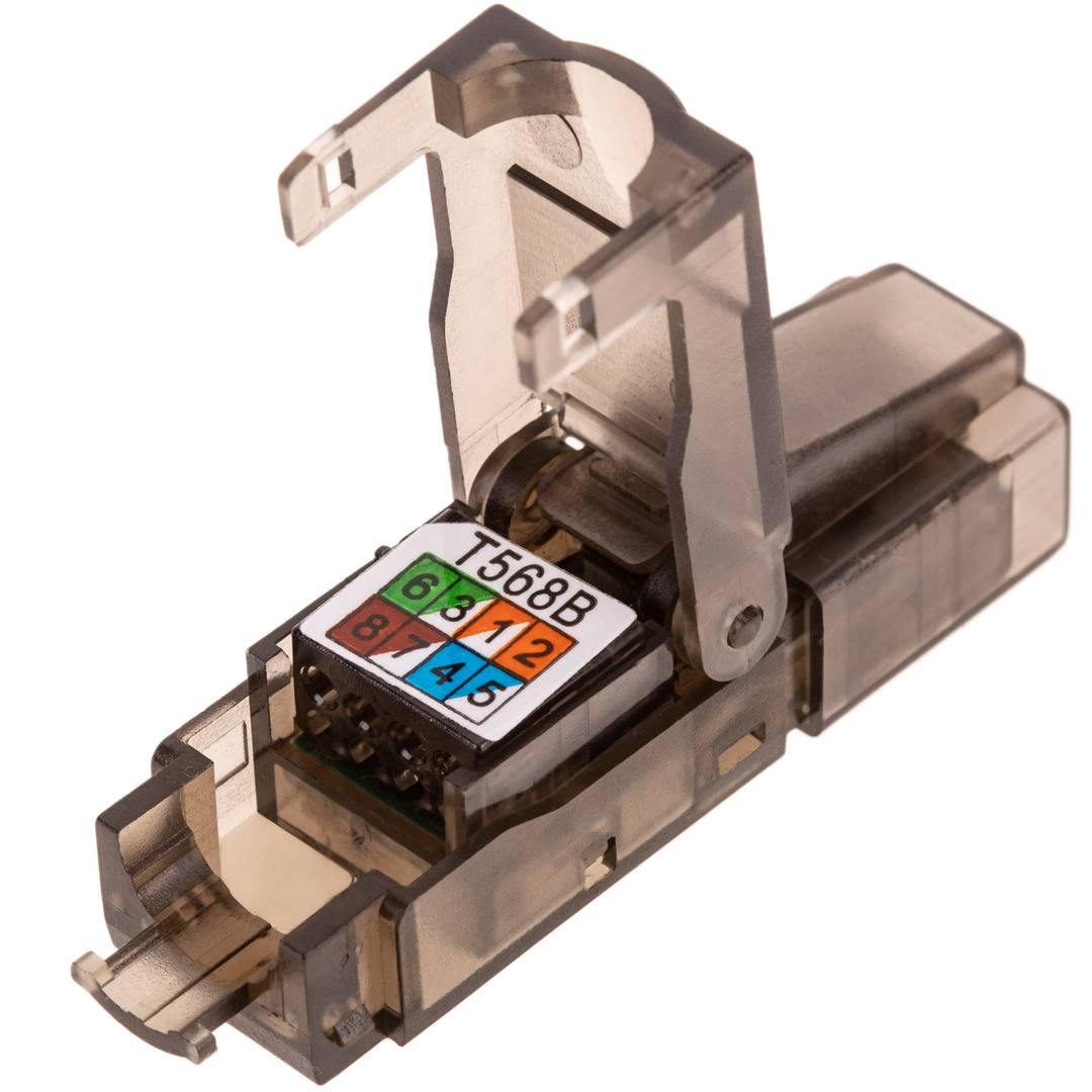 UTP Cat.6 RJ45 macho crimpagem automática pacote de 6 unidades