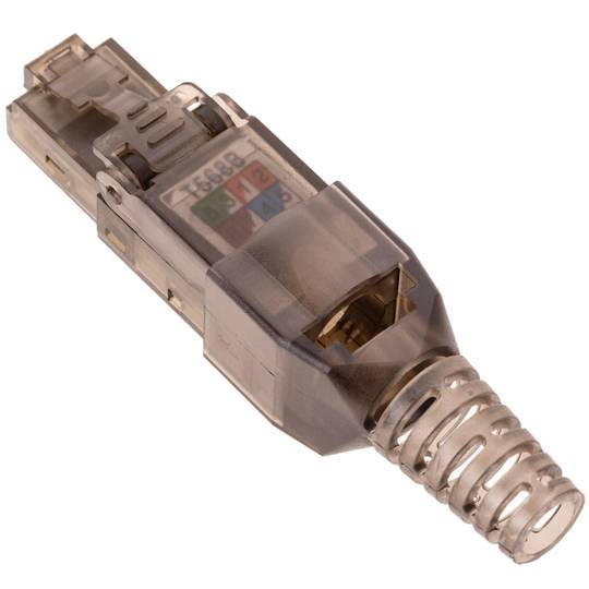 UTP Cat.6 RJ45 macho crimpagem automática pacote de 6 unidades