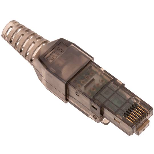 UTP Cat.6 RJ45 macho crimpagem automática pacote de 6 unidades