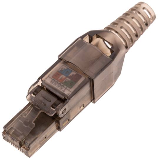 UTP Cat.6 RJ45 male automatic crimp connector pack 6 units