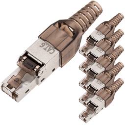 FTP Cat.6 RJ45 connector male automatic crimping pack 6 units