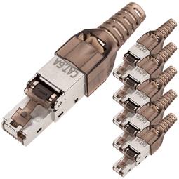 Conector FTP Cat.6a RJ45 macho crimpado automático pack 6 unidades