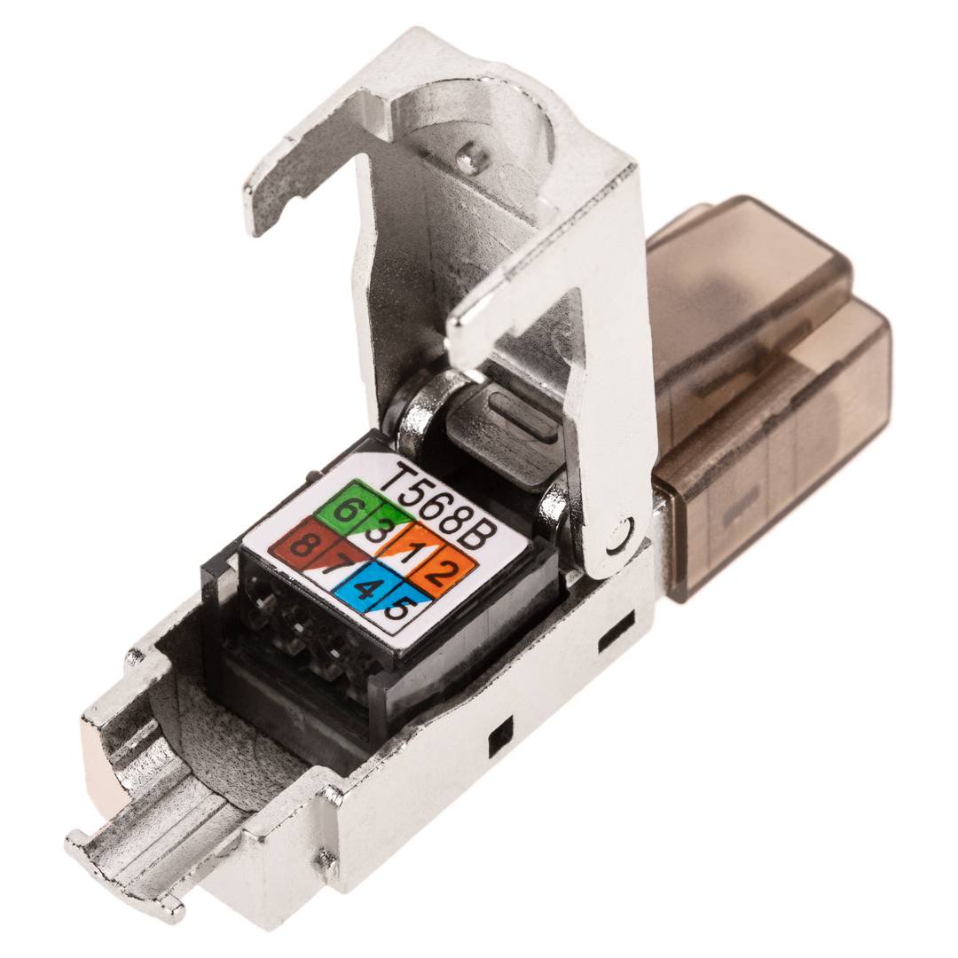 FTP connector Cat.6a RJ45 male automatic crimp pack 6 units