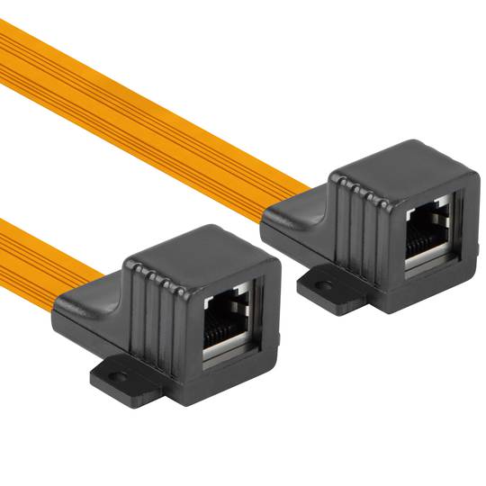 Acoplador en línea Lanberg RJ45 para ventana 17 cm naranja ADS-RJ45-RJ45-245