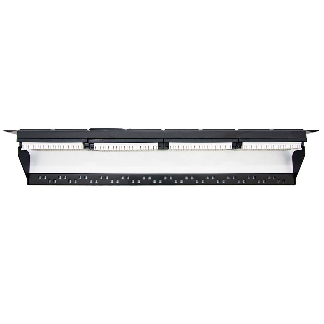 Patchpanel mit 24 RJ45 Cat.6A UTP 1U schwarz mit Kamm