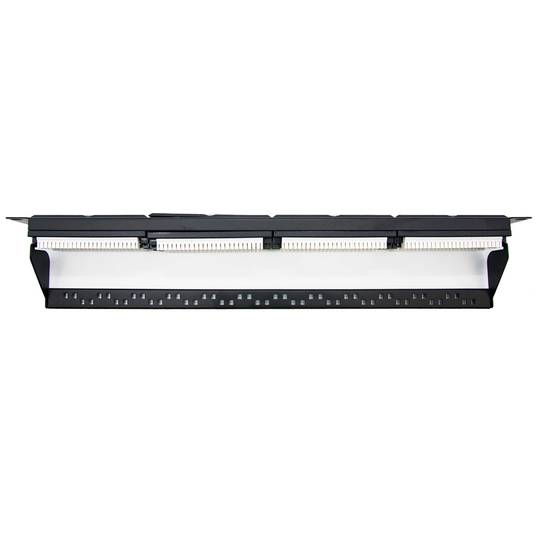 Patchpanel mit 24 RJ45 Cat.6A UTP 1U schwarz mit Kamm