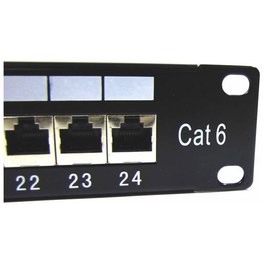 Patch panel rack 24 RJ45 Cat.6 FTP 1U nero